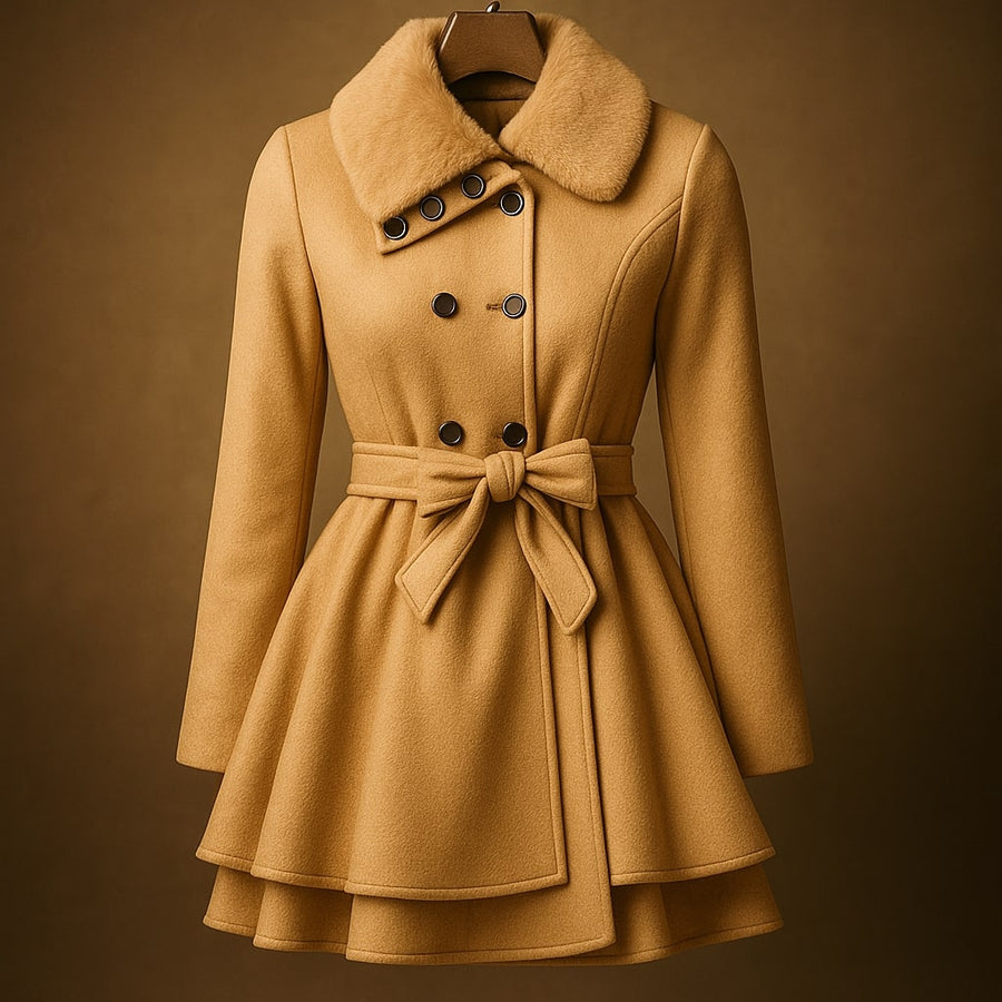 Alessandra Belted Layered Coat