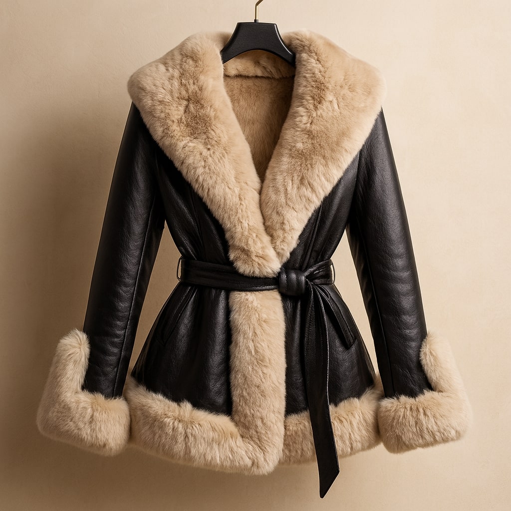 Valentina Fur-Trim Leather Jacket