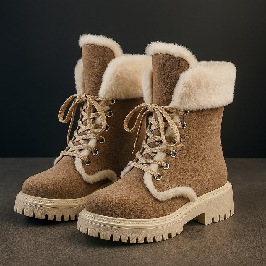 Luciana Lined Lace-Up Boot
