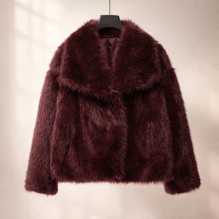 Valeria Fur-Style Cropped Jacket