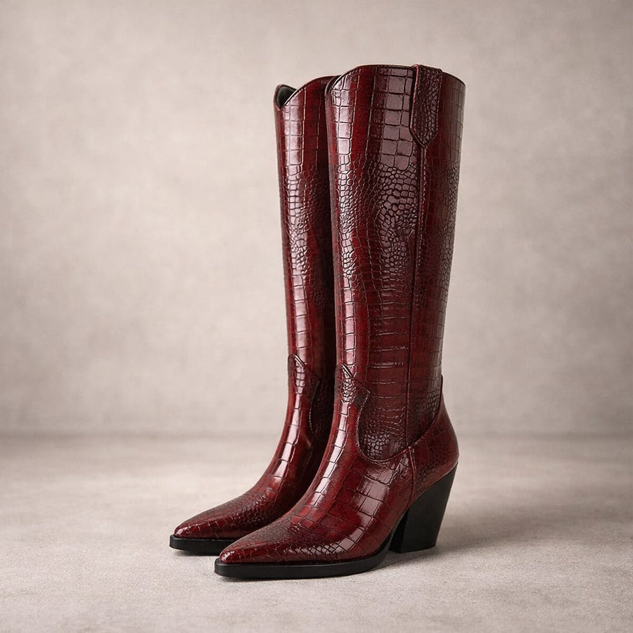 Valeria Structured Tall Leather Boot