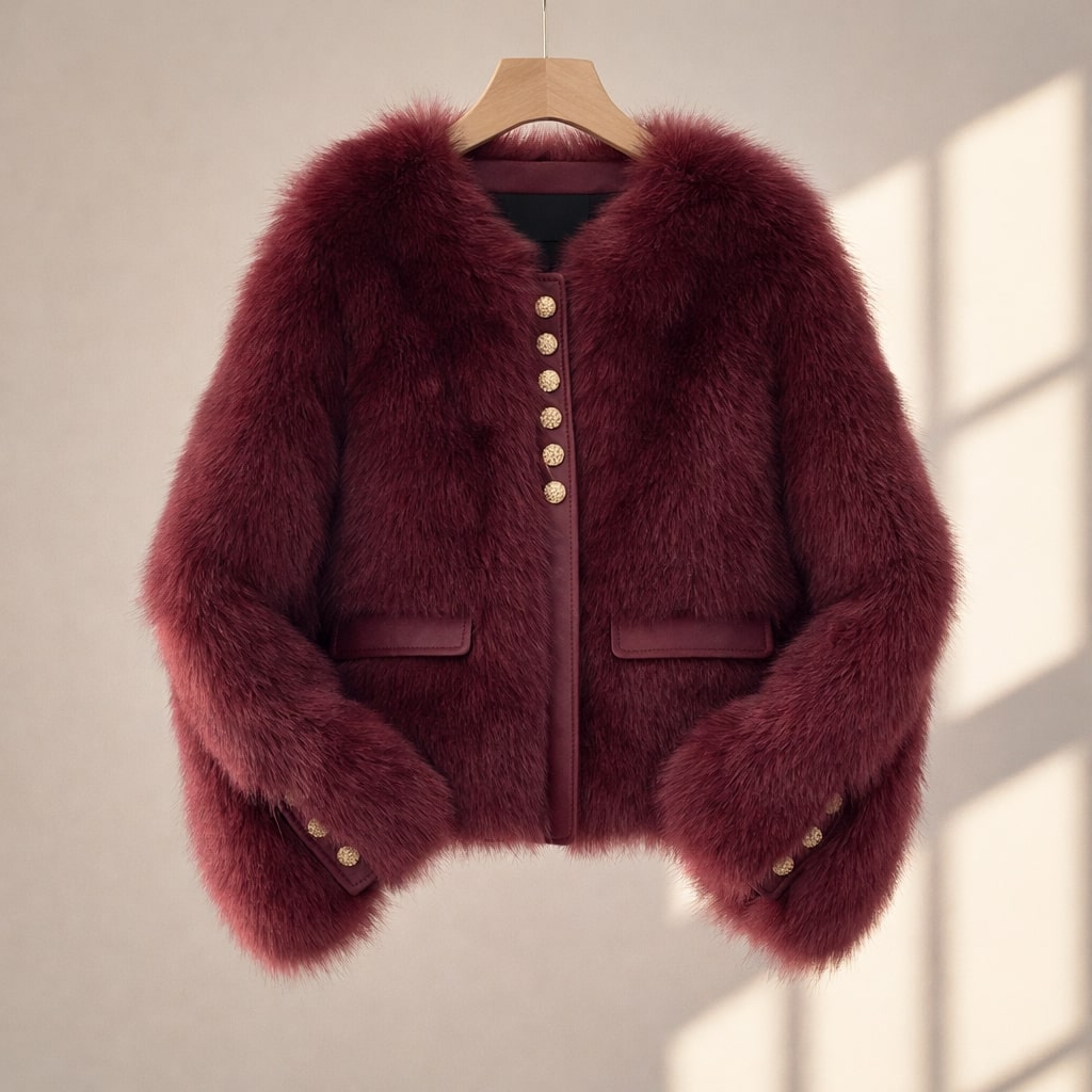 Beatrice Cropped Plush Jacket
