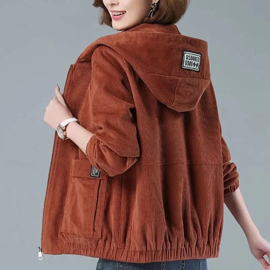 Allegra Soft Corduroy Hooded Jacket