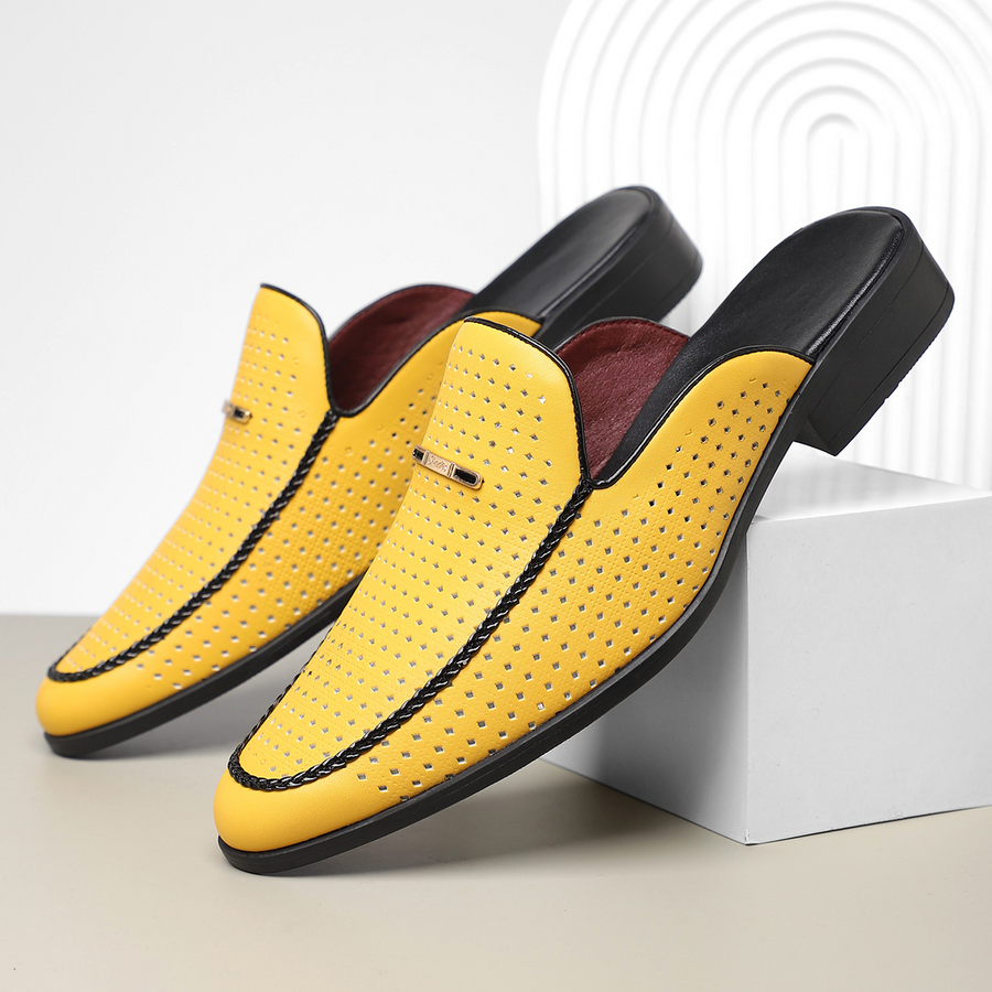 Giovanni Perforated Leather Mules