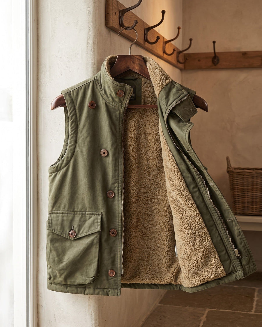 Lorenzo Cotton Sherpa-Lined Vest