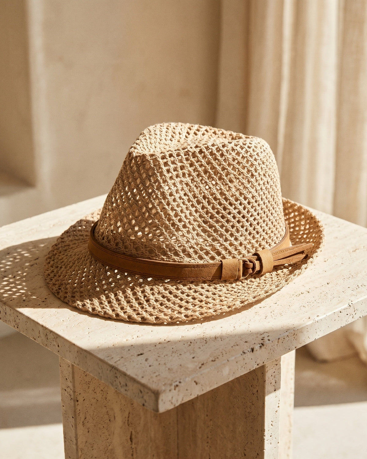Walter Open-Weave Fedora Hat