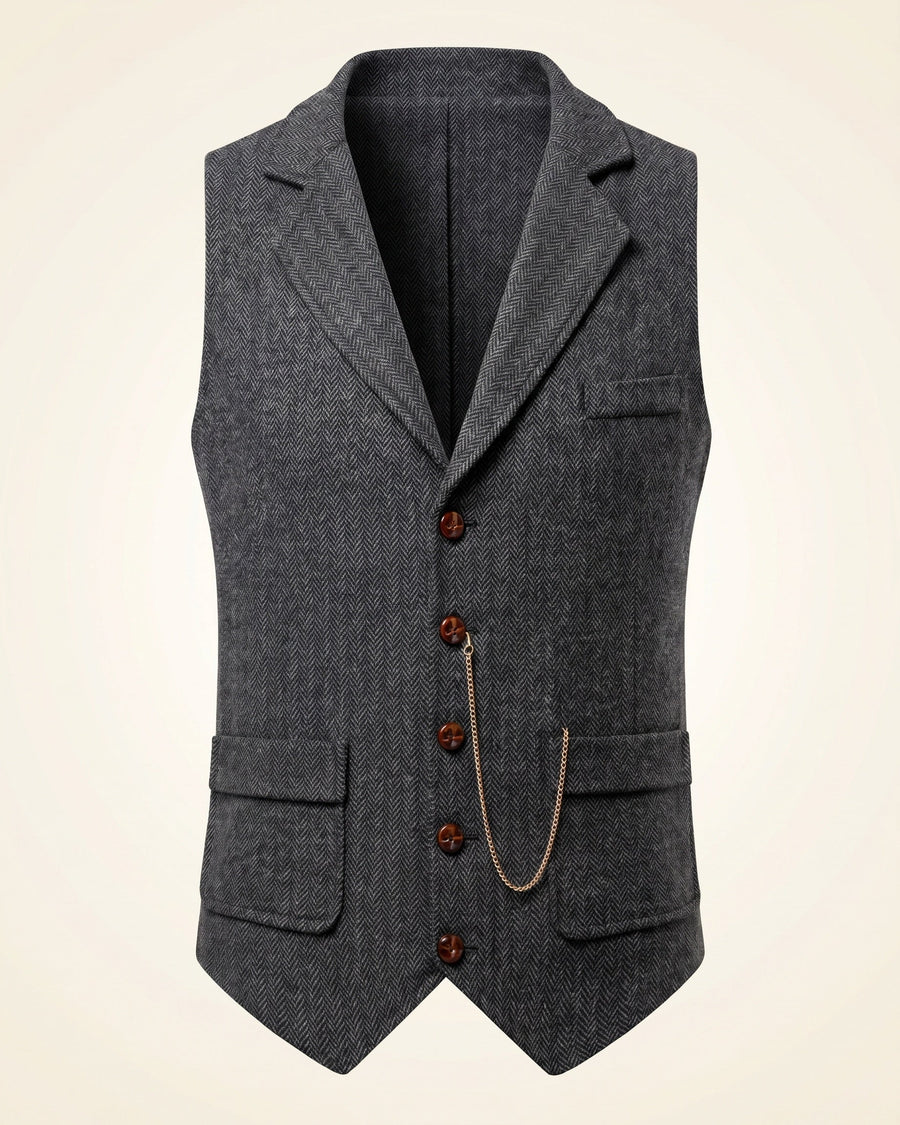 Oscar Herringbone Waistcoat
