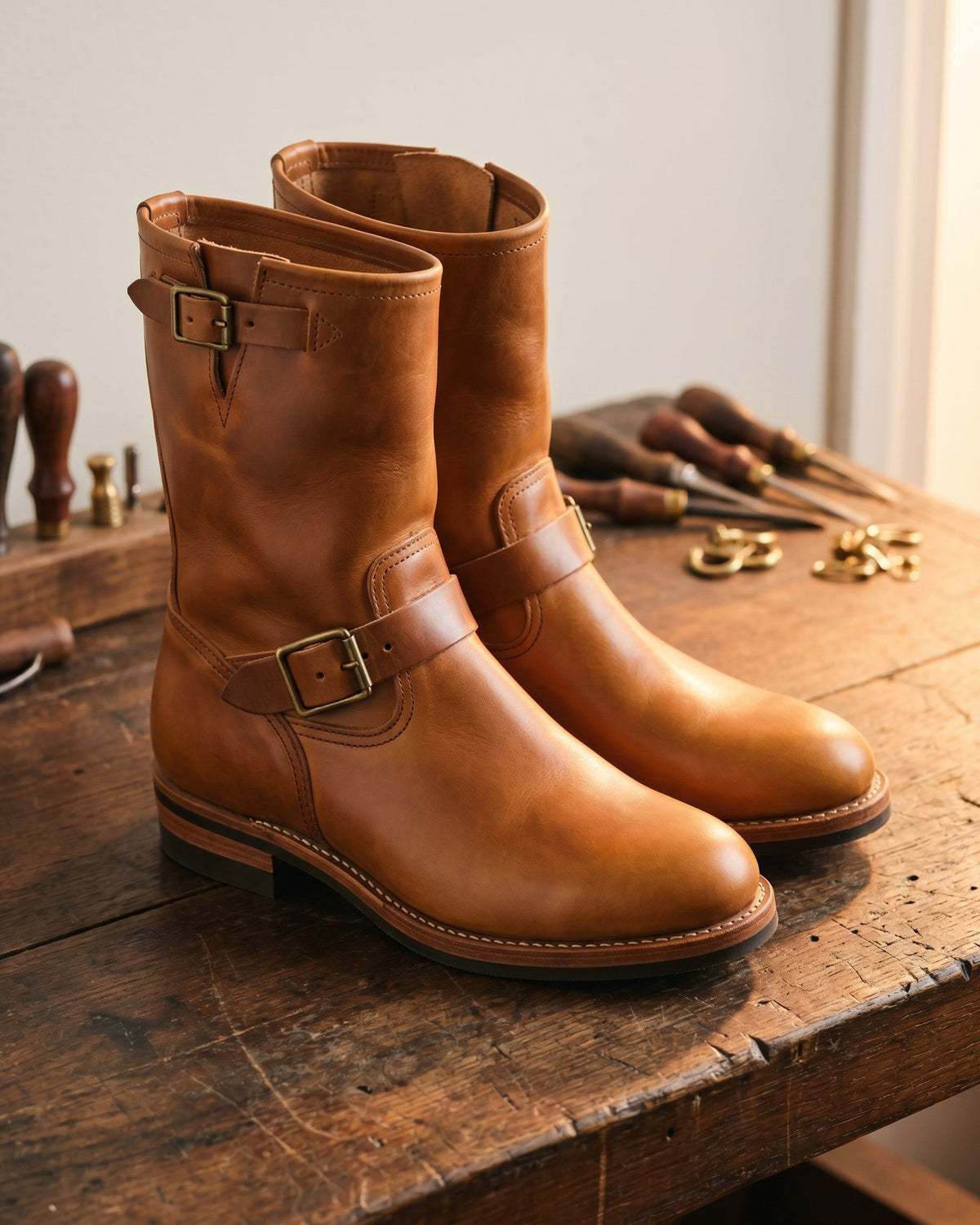 Ivo Faux Leather Engineer Boots