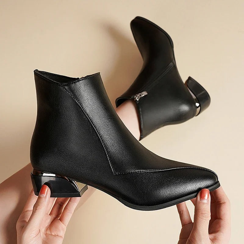 Elise Metallic Heel Boots