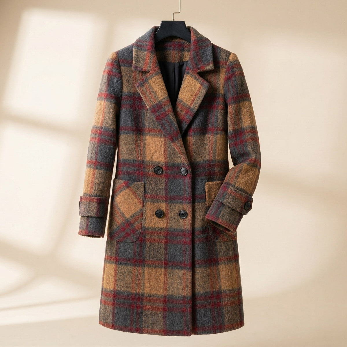 Valentina Cashmere Check Coat